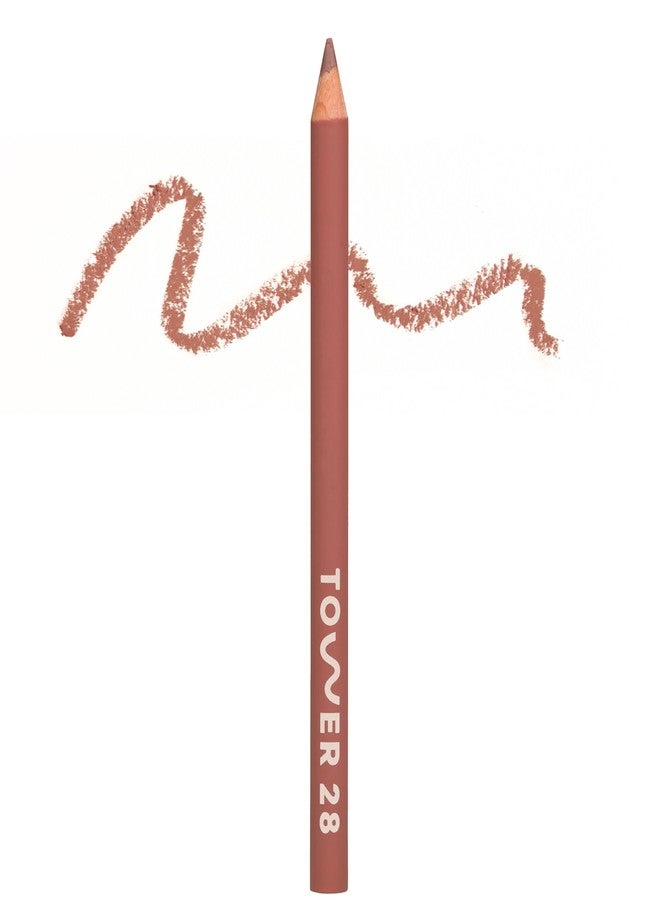 Tower 28 OneLiner Creamy Lip Liner Pencil – Defines Lips, Prevents Feathering, Doubles as Eye Pencil – Vegan & Sensitive Skin Safe – Work of Art Pink Taupe Lip Liner - Image 1